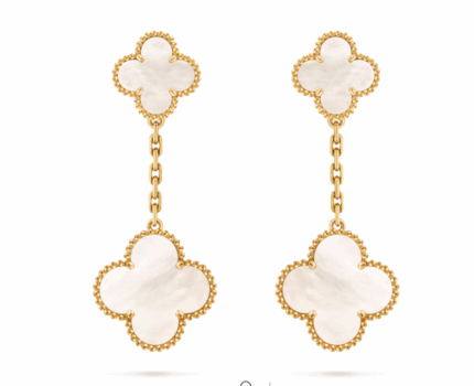 Сережки Magic Alhambra, 2 мотиви з діамантами 0,96 ct та чорним перламутром