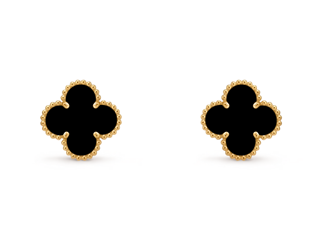 00082 Сережки Vintage Alhambra з оніксом - Зображення 1