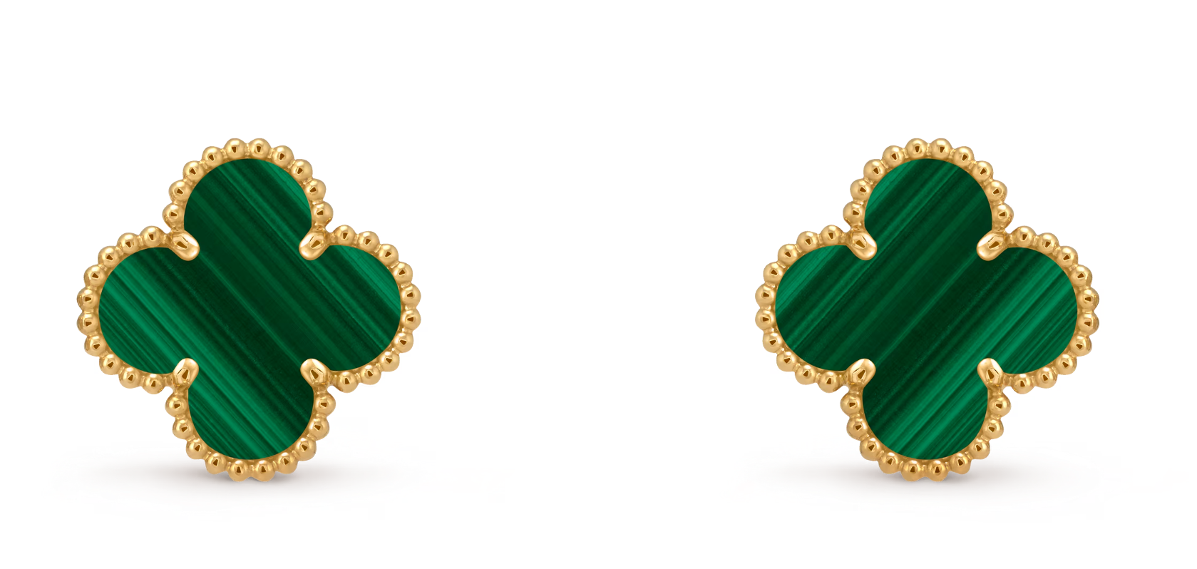 00086 Сережки Vintage Alhambra з малахітом - Зображення 1