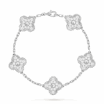 Браслет Vintage Alhambra, 5 мотивів з діамантами 2,41 ct