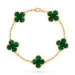 Браслет Vintage Alhambra, 5 мотивів з малахітом