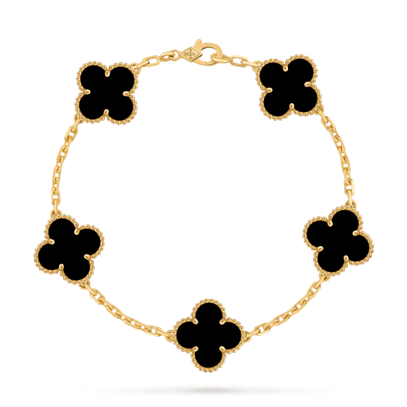 1 Браслет Vintage Alhambra, 5 мотивів з оніксом - Зображення 1