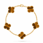 Браслет Vintage Alhambra, 5 мотивів з тигровим оком