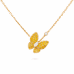 Підвіска Two Butterfly з жовтими сапфірами 0,88 ct та діамантами 0,2 ct